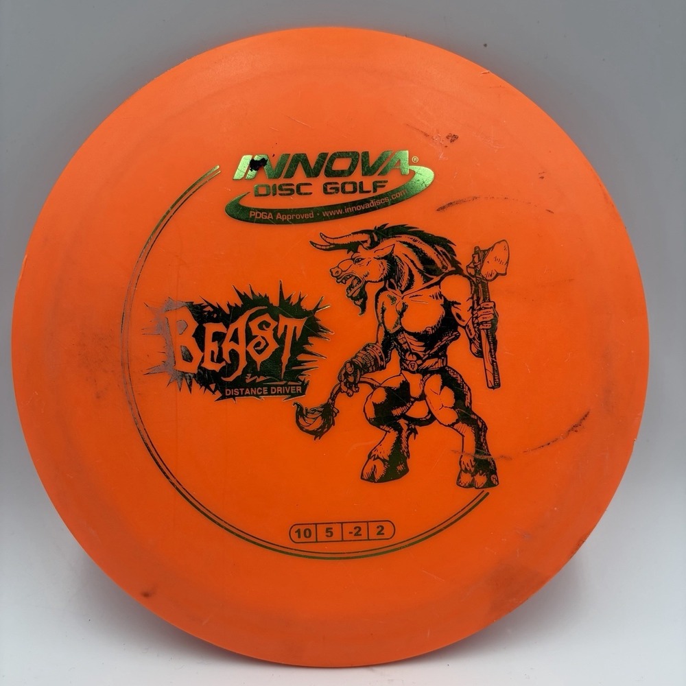 Innova Dx‎ Beast 167.1 Grams Bright Orange w/Green Foil Hot-Stamp Disk Golf